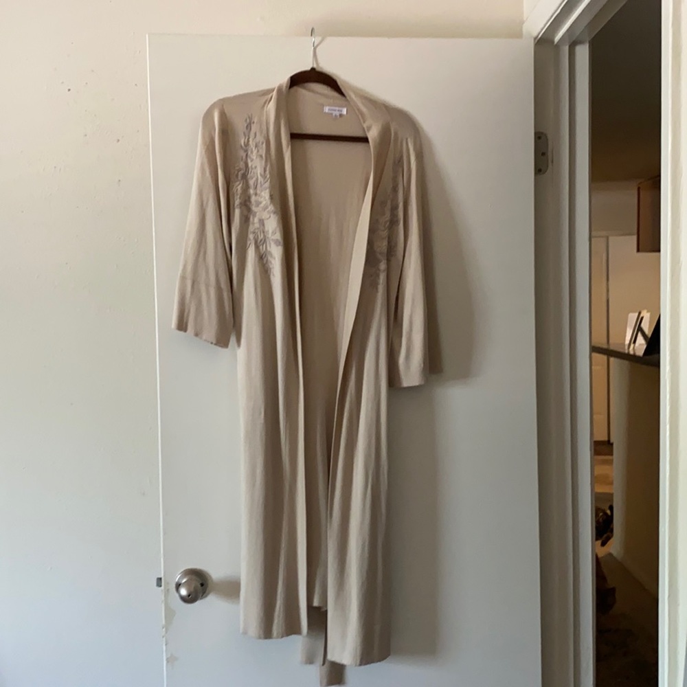 Johnny Was embroidered sweater duster.